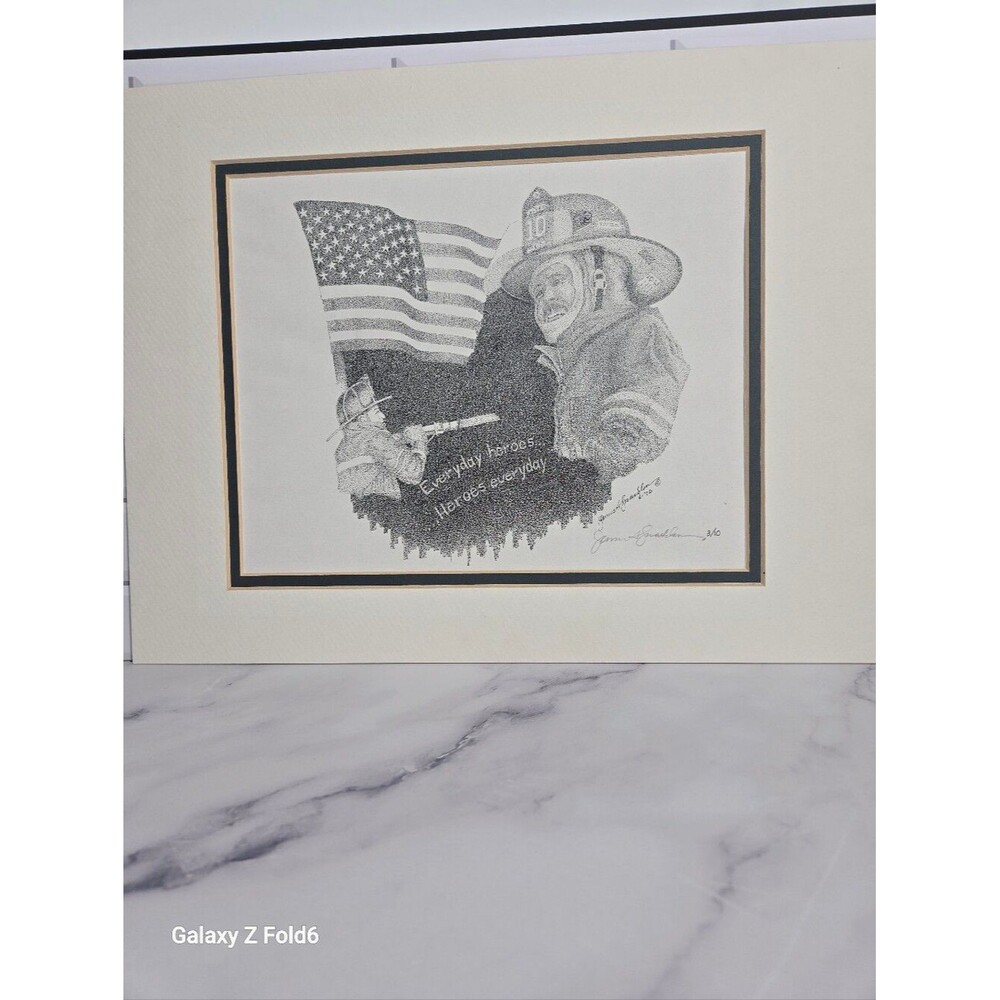 Hand Signed 9/11 Firefighter Commemorative Print - Limited Edition 3/10